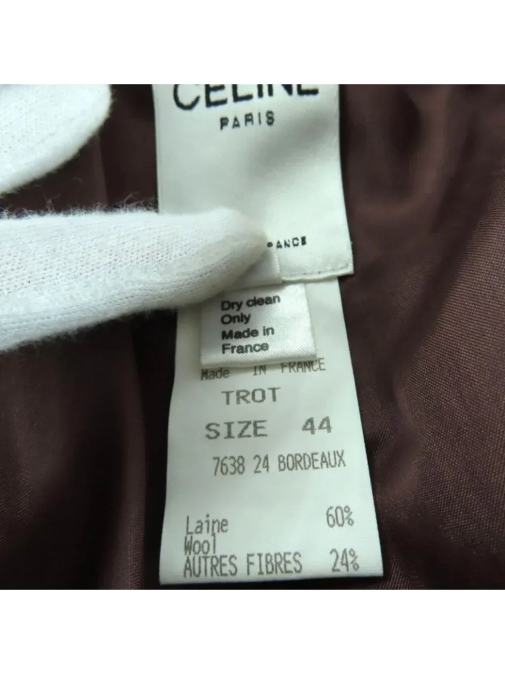 Celine Vintage Wool Blend Tweed Jacket With Logo Buttons Outerwear Brownish 44 - Picture 8 of 14